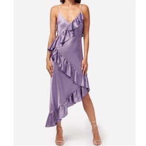 Cami NYC Dua Silk Dress Lavender Ruffle Dress NWOT